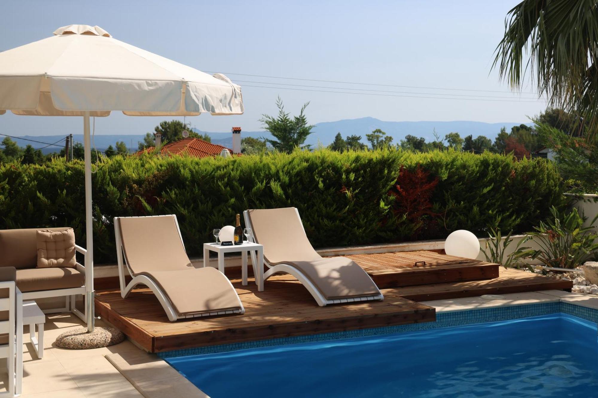 Villa Douglas - Private Pool, Bbq, 4Bdrms, View Pefkochori Dış mekan fotoğraf